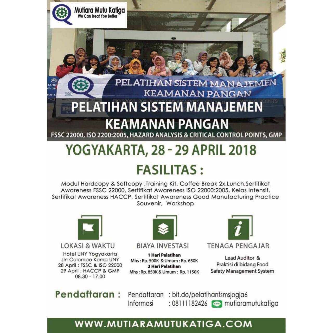 EVENT YOGYAKARTA - PELATIHAN SISTEM MANAJEMEN KEAMANAN PANGAN 